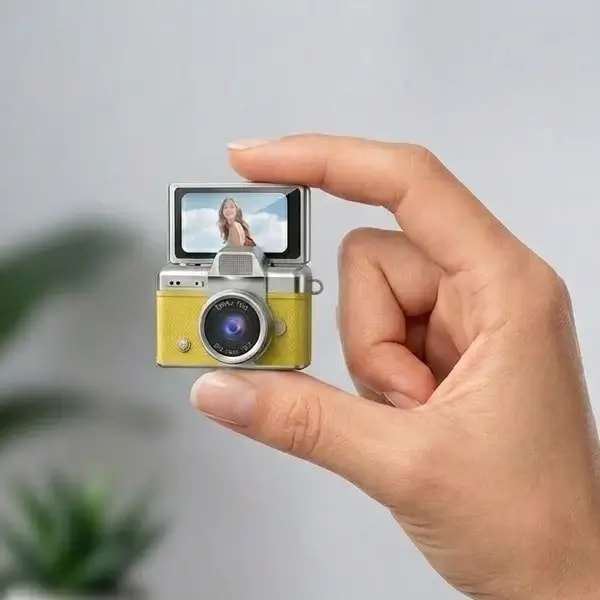 Mini caméra à écran rabattable – Vidéo résolution 1080P – Capteur d’image CCD – Écran HD IPS de 1,47″ – LK-027 – Jaune — photo 1