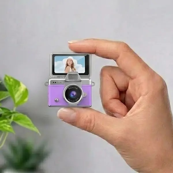 Mini caméra à écran rabattable – Vidéo résolution 1080P – Capteur d’image CCD – Écran HD IPS de 1,47″ – LK-027 – Violet — photo 1