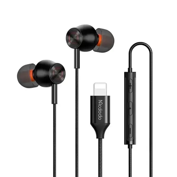 Écouteur filaire Mcdodo – Port Lightning pour iPhone – 1.2m – Bouton de contrôle – Appel et musique – HP-3480 — photo 1