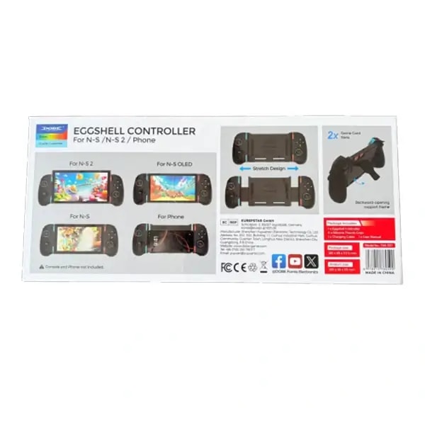Manette de jeu extensible pour Nintendo Switch, Switch 2 et téléphone Dobe EggShell Controller – TNS-5117 — photo 6