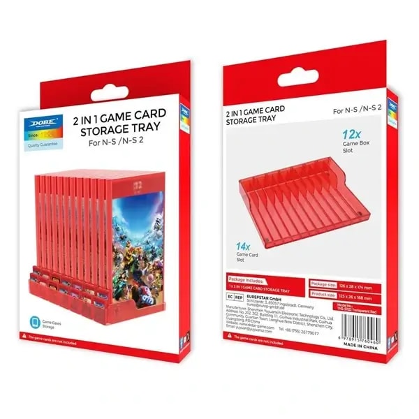 Plateau de rangement 2en1 pour cartes de jeu pour Nintendo Switch, Switch 2, Dobe Game Card Storage Tray, vue 3