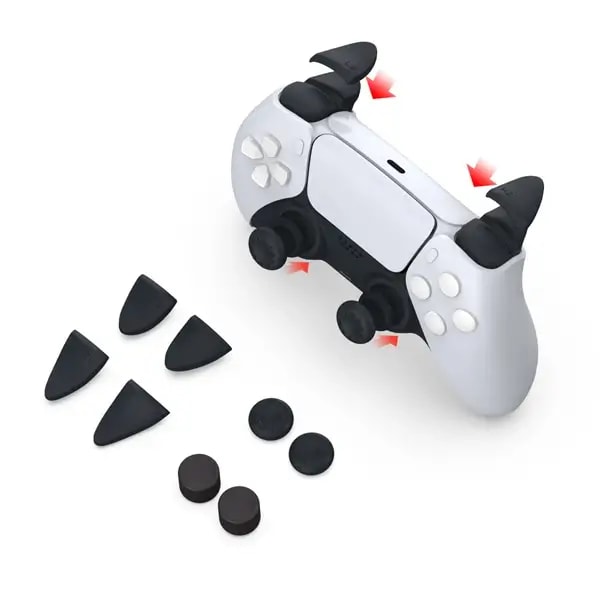 Kit d’extension de gâchette de manette et capuchons pour manette PS5 Dobe Trigger Kit For P-5, autre vue