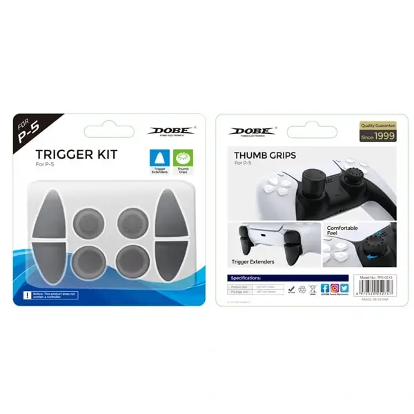 Kit d’extension de gâchette de manette et capuchons pour manette PS5 Dobe Trigger Kit For P-5, vue 3