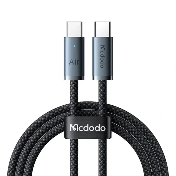 Câble de charge Mcdodo Cab Luma – 240W – Type-c vers type-c – 1.8m – Indicateur LED d’état de charge – Pour MacBook et iPhone – Noir – CA-7081 — photo 1