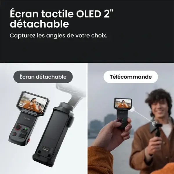 Insta360 Luna Ultra 8K – Caméra d’action avec écran détachable – 47Go – Type-C – double objectifs – 4h d’autonomie – Écran tactile OLED 2″ – Wifi – BT — photo 4
