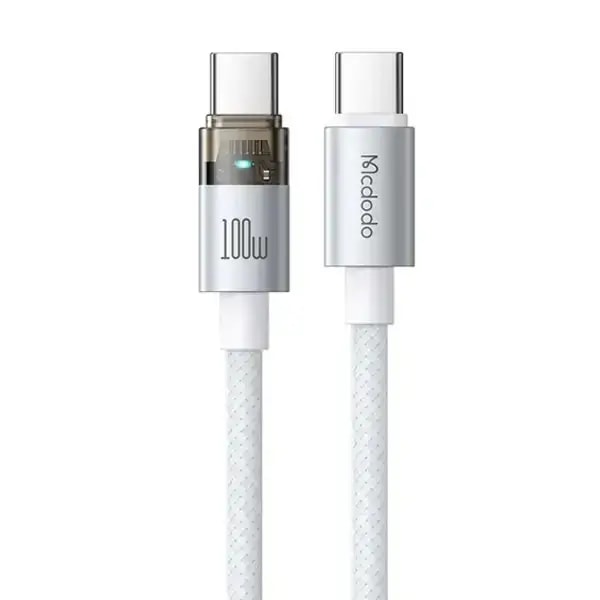 Câble de charge Mcdodo – 100W – Type-c vers type-c – 1.2m – Voyant lumineux