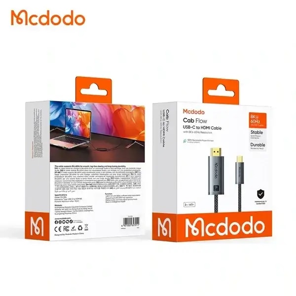 Câble adaptateur Mcdodo Cab Flow – Type-C vers HDMI – 8K – 2m – Pour transmissions d’images Ultra nette – CA-8040 — photo 3
