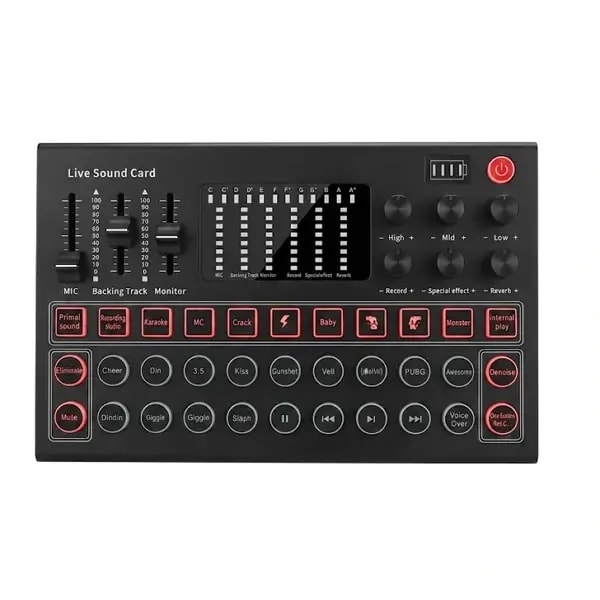 Carte Son haute fidélité pour téléphone mobile et ordinateur, professionnelle Mobile Phone Computer High – Table de mixage audio avec interface Bluetooth – M9 — photo 1