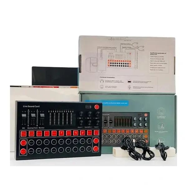 Carte Son haute fidélité pour téléphone mobile et ordinateur, professionnelle Mobile Phone Computer High – Table de mixage audio avec interface Bluetooth – M9 — photo 2