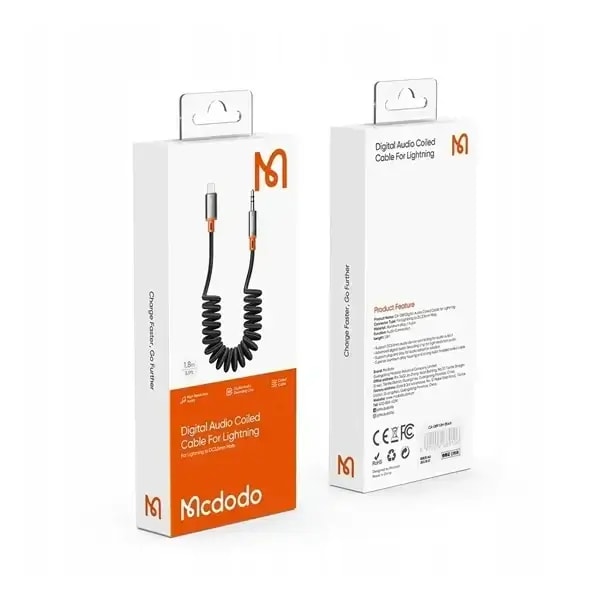 Adaptateur en câble Mcdodo – Lightning pour iPhone vers port Aux – 1.8m – Pour casque, haut-parleur, téléphone – CA-0890 — photo 3