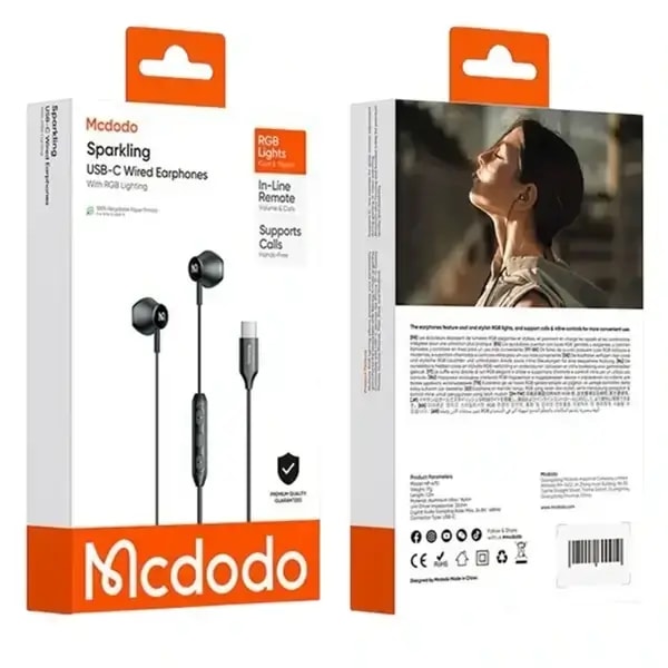 Écouteur filaire Mcdodo Sparkling – Connecteur type-c – 120cm – Éclairage RGB synchronisé avec la musique – HP-4700 — photo 3