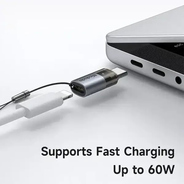 Adaptateur OTG Mcdodo Port Luma – Entrée Lightning pour iPhone vers sortie Type-C – Puissance de charge 60W, autre vue