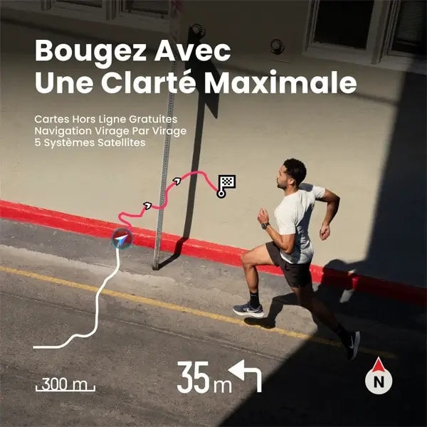 Montre connectée Amazfit Bip Max – 20Jrs d’autonomie – Écran 2,07″ AMOLED – 4Go de stockage – Mesures de santé avancées – Bleu foncé — photo 5