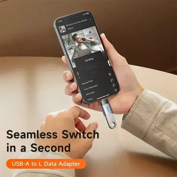 Adaptateur OTG Mcdodo Port Luma – Entrée USB vers sortie Lightning pour iPhone – 480Mbps – Voyant lumineux, autre vue