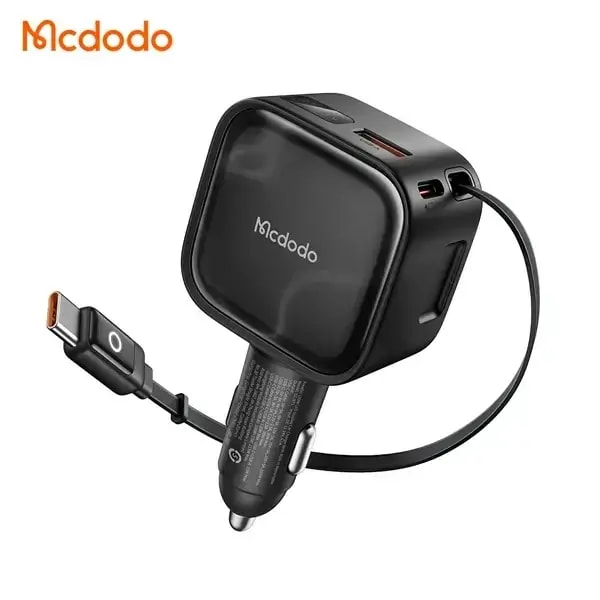 Chargeur de voiture Mcdodo FreeGo Pro – 130W – Câble Type-C rétractable 100cm – 1 ports Type-C et 1 port USB intégrés – CC-8710 — photo 1