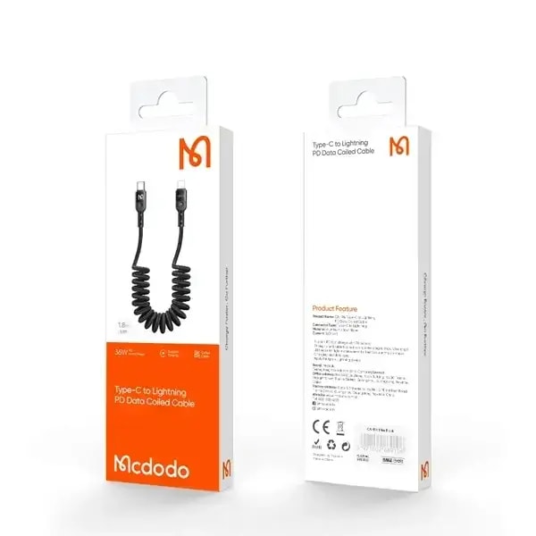 Câble de charge flexible Mcdodo – Type-c vers Lightning pou iPhone – Puissance 36W – 1,8m, vue 3