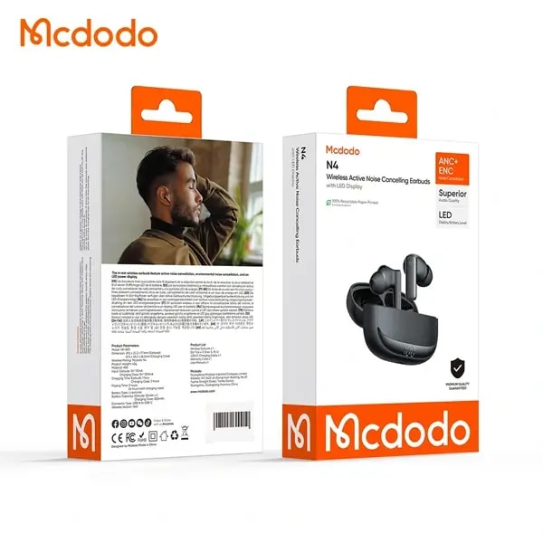 Écouteur Mcdodo N4 – 24h d’autonomie – Réduction de Bruit Active – Écran LED – BT 5.3 – IPX4 – HP-6901 — photo 3