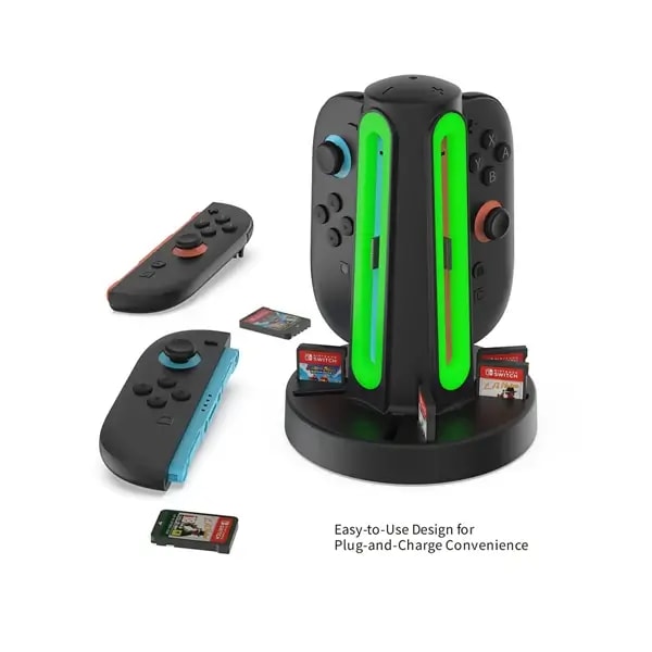 Station de charge pour Nintendo Switch 2 Dobe – Rangement pour 4 manettes Joy-Con et cartouches – TNS-3172 — photo 2