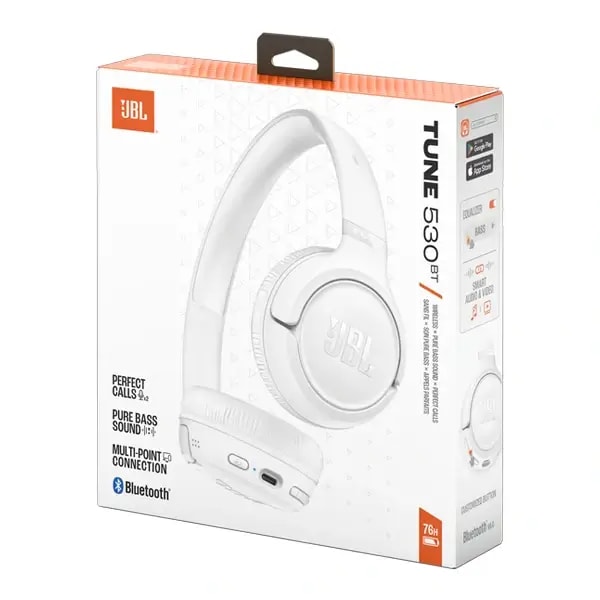 Casque JBL Tune 530BT – 76h d’autonomie – BT – Pure basse audacieuse et immersive – Blanc — photo 3