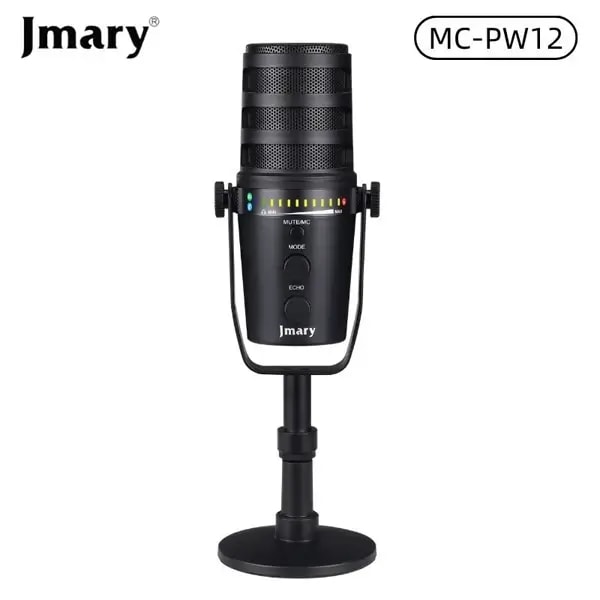 Microphone filaire avec câble USB JMARY – Réduction de bruit – Fonction de sourdine – Monitoring sans latence – Rotatif à 360 degrés sans latence – MC-PW12 — photo 1