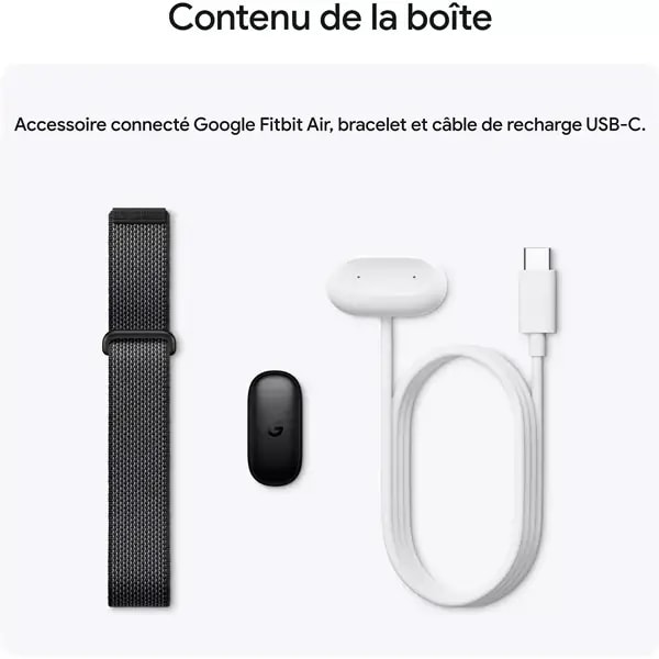 Fitbit Air Google Bracelet connecté sans écran – Traceur d’activité Bien-être, Santé, Lifestyle, Sport – 7Jrs d’autonomie – BT 5.0 – Noir — photo 4