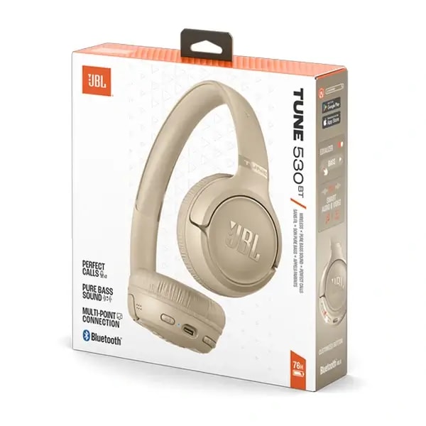 Casque JBL Tune 530BT – 76h d’autonomie – BT – Pure basse audacieuse et immersive – Beige — photo 3