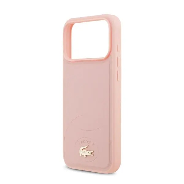 Coque pour iPhone 17 Pro Max Lacoste avec logo crocodile – Compatible MagSafe – Silicone – Rose – LCHMP17XPBLP — photo 1