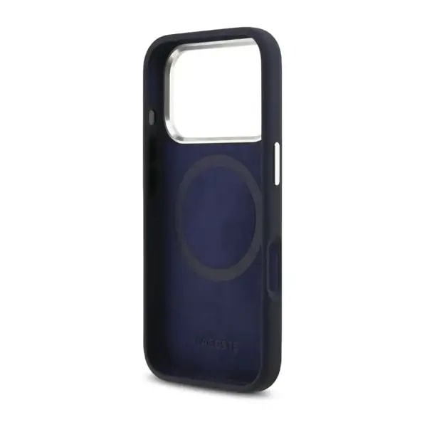 Coque pour iPhone 17 Pro Lacoste avec logo crocodile – Compatible MagSafe – Silicone – Bleu marine – LCHMP17LSLAV — photo 1