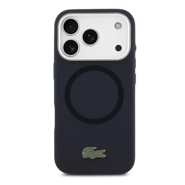 Coque pour iPhone 17 Pro Lacoste avec logo crocodile – Compatible MagSafe – Silicone – Bleu marine – LCHMP17LSLAV — photo 2