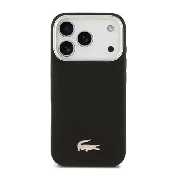 Coque pour iPhone 17 Pro Lacoste avec logo crocodile – Compatible MagSafe – Similicuir – Noir – LCHMP17LPCEAK — photo 1