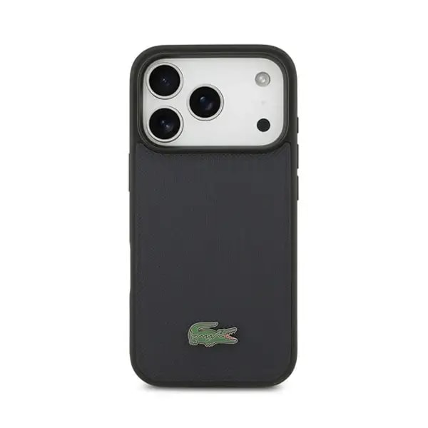 Coque pour iPhone 17 Pro Lacoste avec logo crocodile – Compatible MagSafe – Petit Piqué – Marine – LCHMP17LPLAV — photo 2