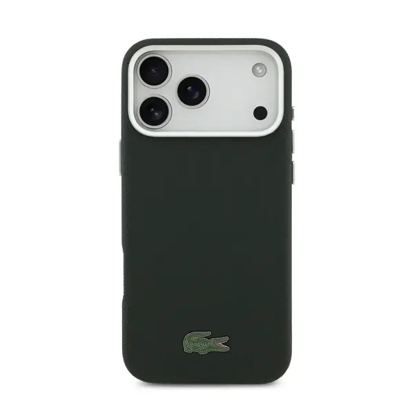 Coque pour iPhone 17 Pro Max Lacoste avec logo crocodile – Compatible MagSafe en polyuréthane – Petit Piqué – Vert – LCFCMP17XPLAE — photo 1