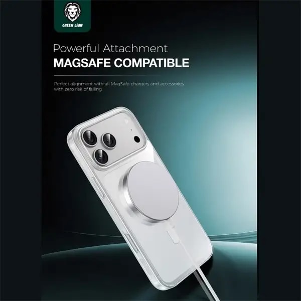 Coque pour iPhone 17 Pro Max Green Lion Delgado – Compatible MagSafe – Anti traces de doigts et de rayures – Transparent – GNMGDPC17PMCL — photo 2