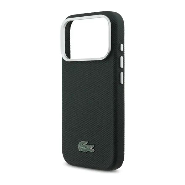 Coque pour iPhone 17 Pro Lacoste avec logo crocodile – Compatible MagSafe – Petit Piqué – Cuir – Vert – LCFCMP17LPLAE — photo 1