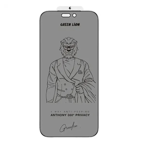 Antichoc de téléphone Green Lion Anthony 360° Privacy – Pour iPhone 17 Pro – Anti traces de doigts – Noir – GNANTPV17PBK — photo 1