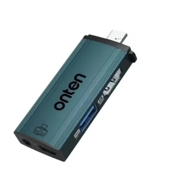 Hub 5en1 Onten – Sortie USB-C – Entrée 1 port Jack audio – 1 port HDMI 4K30Hz – 1 port USB3.0 – 1 port type-c pour charge 100W – OTN-UC361 — photo 1