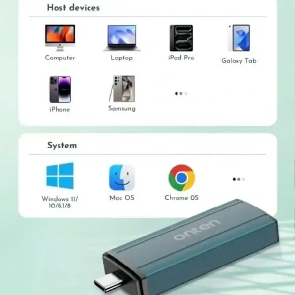 Hub 5en1 Onten – Sortie USB-C – Entrée 1 port Jack audio – 1 port HDMI 4K30Hz – 1 port USB3.0 – 1 port type-c pour charge 100W – OTN-UC361 — photo 3