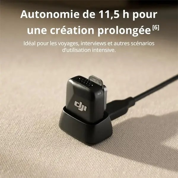 Micro cravate DJI Mic Mini – 2 Transmetteur TX + 1 Récepteur RX mobile Type-C – BT 5.3 – Portée 400M – 48h d’autonomie – ANC à deux niveaux – DM3050 — photo 3