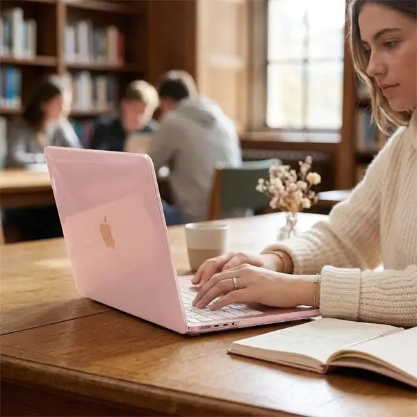 Coque de protection pour MacBook Neo 13 – Année 2026 – Transparent – Rose – A3404 — photo 2