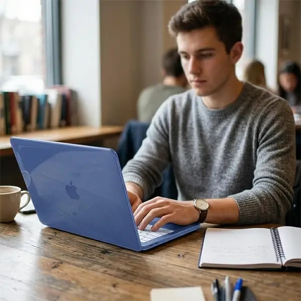 Coque de protection pour MacBook Neo 13 – Année 2026 – Transparent – Bleu – A3404 — photo 2