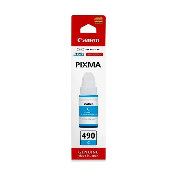 Bouteille d’encre cyan Canon GI-490 C Cyan – 70ml – Couleur Cyan – Canon d’origine – (FW) — photo 1