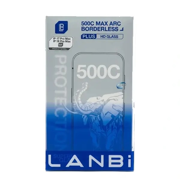 Antichoc de téléphone pour iPhone 17 Pro Max et 18 Pro Max – 6.9″ – LANBi 500C Max Arc Borderless Plus HD Glass – Verre trempé HD transparent à bords incurvés — photo 2