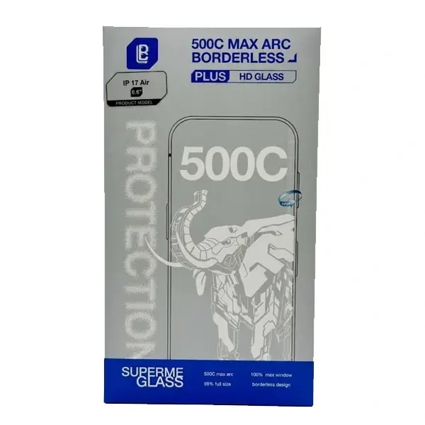 Antichoc de téléphone pour iPhone 17 Air – 6.6″ – LANBi 500C Max Arc Borderless Plus HD Glass – Verre trempé HD transparent à bords incurvés — photo 2