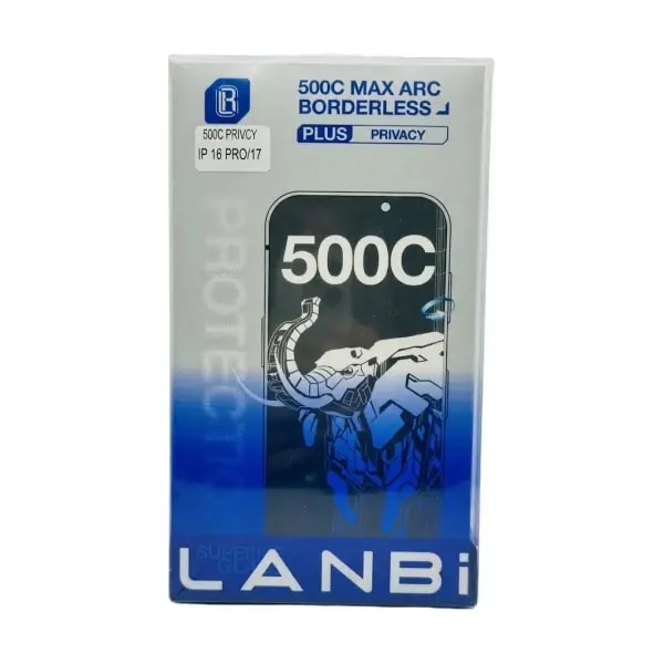 Antichoc de téléphone pour iPhone 16 Pro et 17 – LANBi 500C Max Arc Borderless Plus Privacy – Verre trempé HD, autre vue