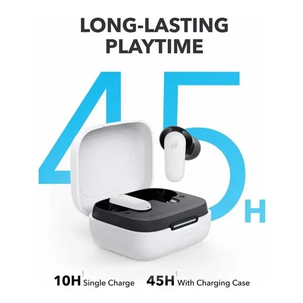 Écouteur Soundcore R50i NC avec Réduction de Bruit Active – 45h d’autonomie – BT 5.4 – IP54 -Appels clairs par IA avec 4 micros – Blanc – A3959H21 — photo 2