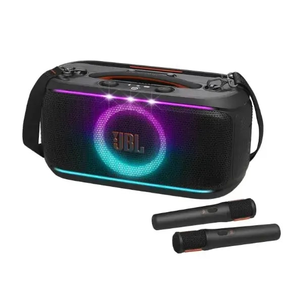 JBL PartyBox On-The-Go 2 Dual Mic – Enceinte Bluetooth Portable 100W avec 2 Micros Sans Fil – 15h d’Autonomie – IPX4 & Auracast™ – JBLPARTYBOXOTG2BAS — photo 1