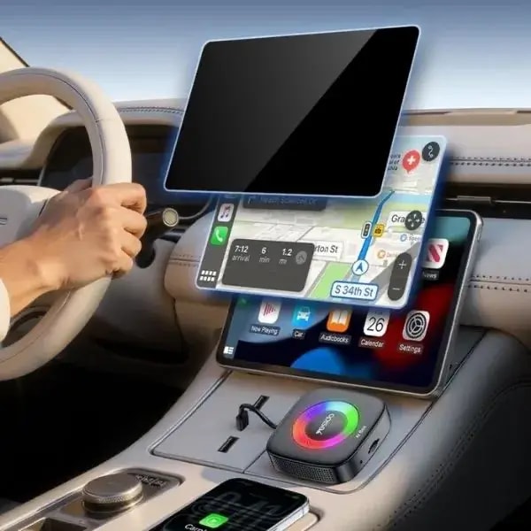 Adaptateur CarPlay & Android Auto Sans Fil 2en1 – 2GB/16GB – Lecture Video 1080P – Wi-Fi Dual Band & Bluetooth 5.0 – YESIDO KM33 Car Smart Box — photo 4