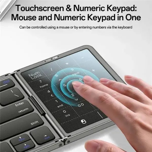 Clavier Pliable 3 Volets avec Pavé Tactile & Numérique – Bluetooth – 78 Touches – USB-C et 20h d’Autonomie – YESIDO KB49 — photo 7