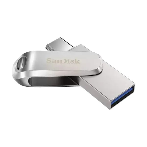 Clé USB 128GB SanDisk Ultra Dual Drive Luxe – USB-C & USB-A 3.2 Gen 1 jusqu’à 400 Mo/s – Métal Argent – SDDDC4-128G-G46 — photo 4