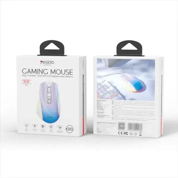 Souris Gaming Filaire RGB 7200 DPI – 8 Boutons Programmables – Capteur Optique USB – YESIDO KB5 — photo 3